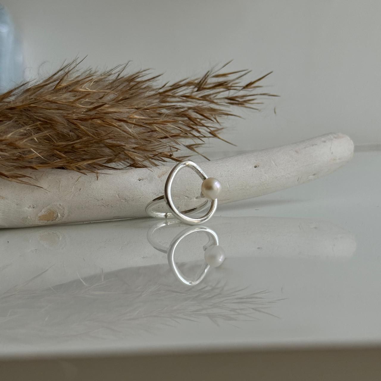 Spruce Adjustable Ring silver