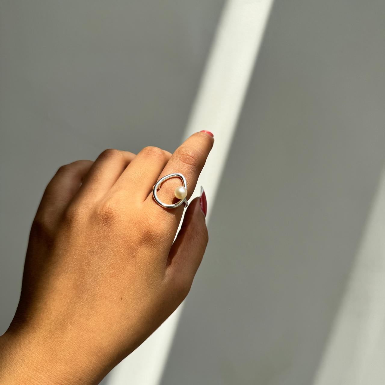 Spruce Adjustable Ring silver