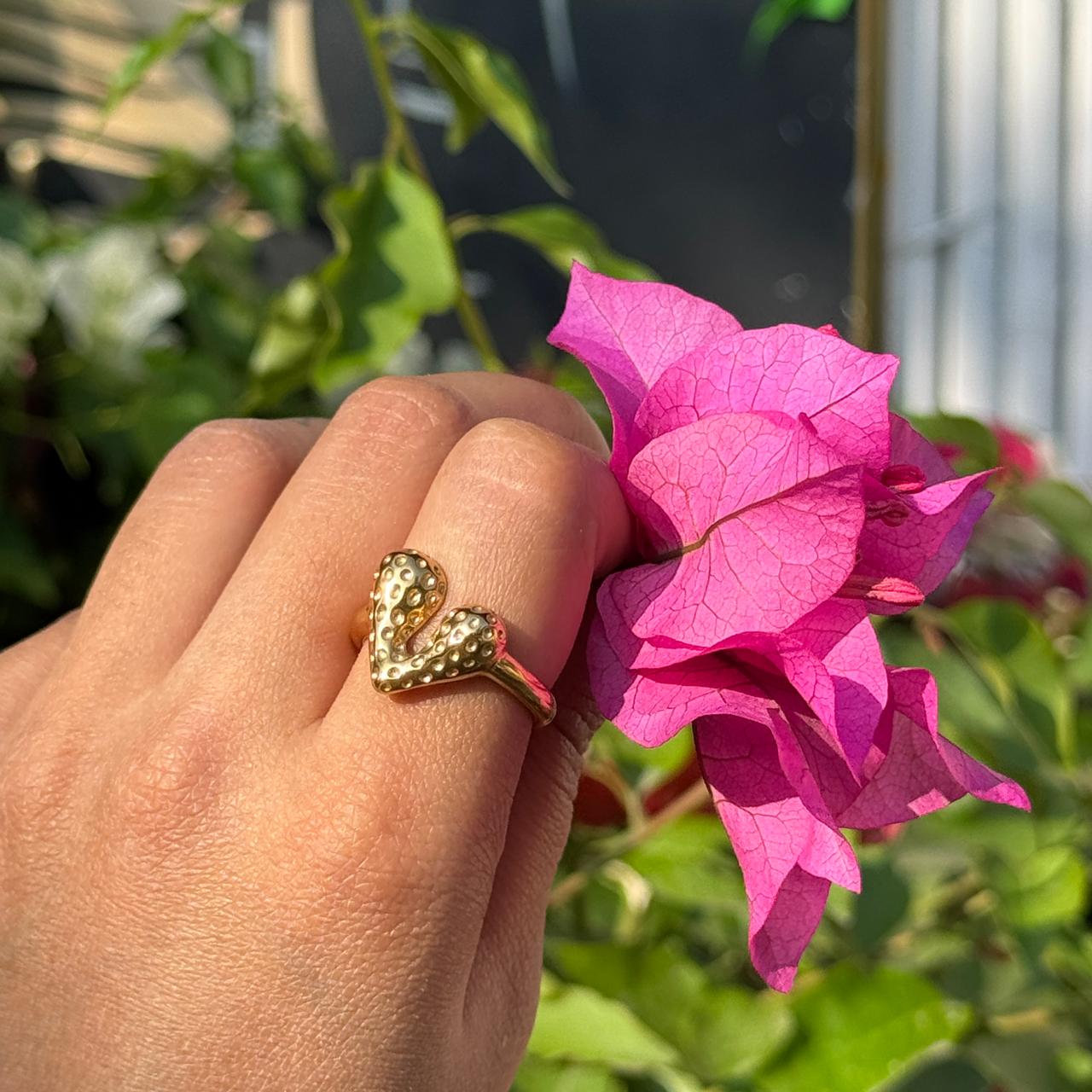 Korean Heart Adjustable Ring