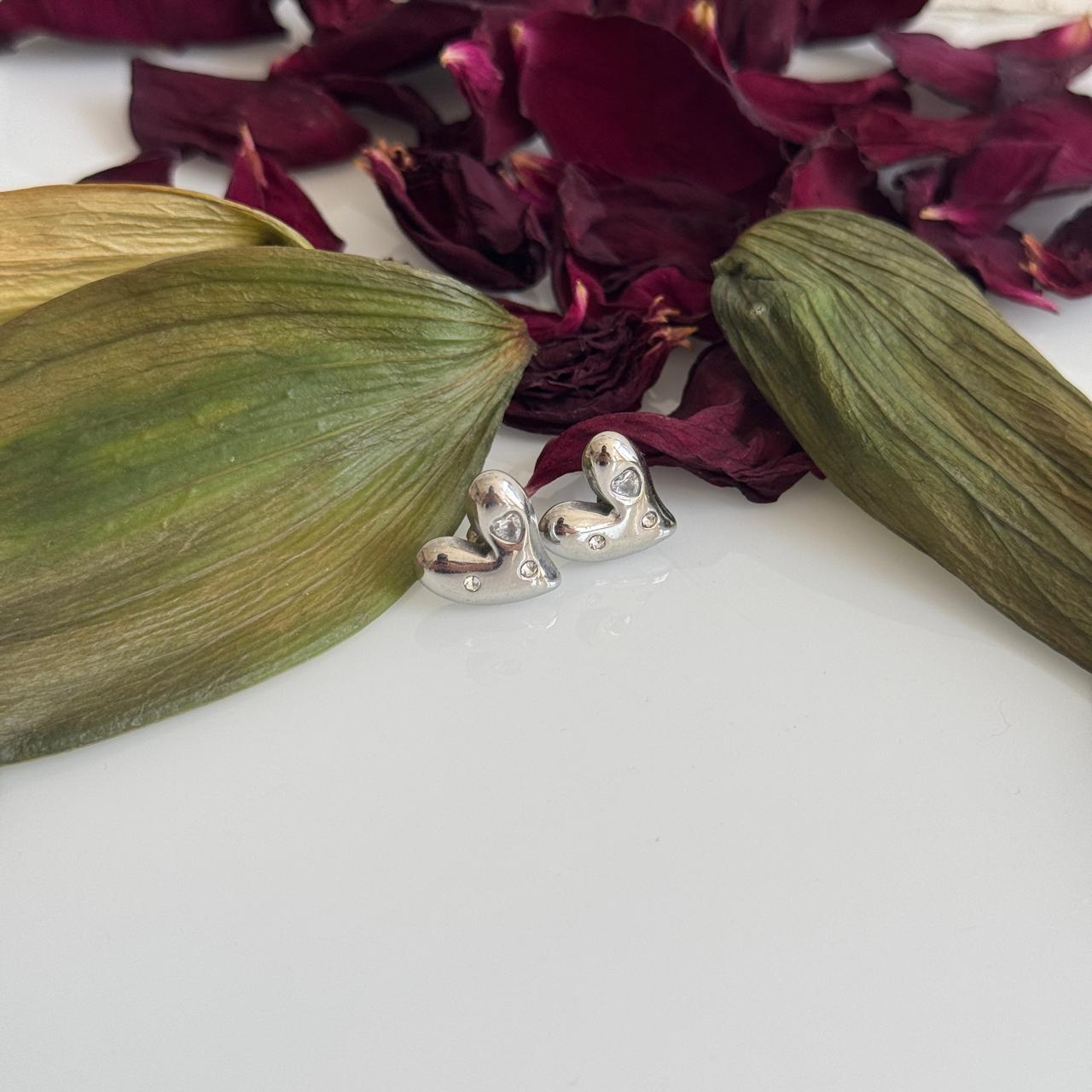Notch Heart Silver Studs