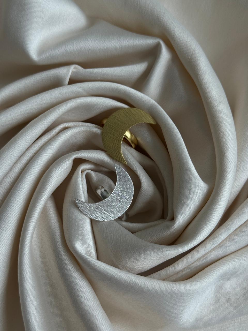 Crescent Adjustable Ring Duo