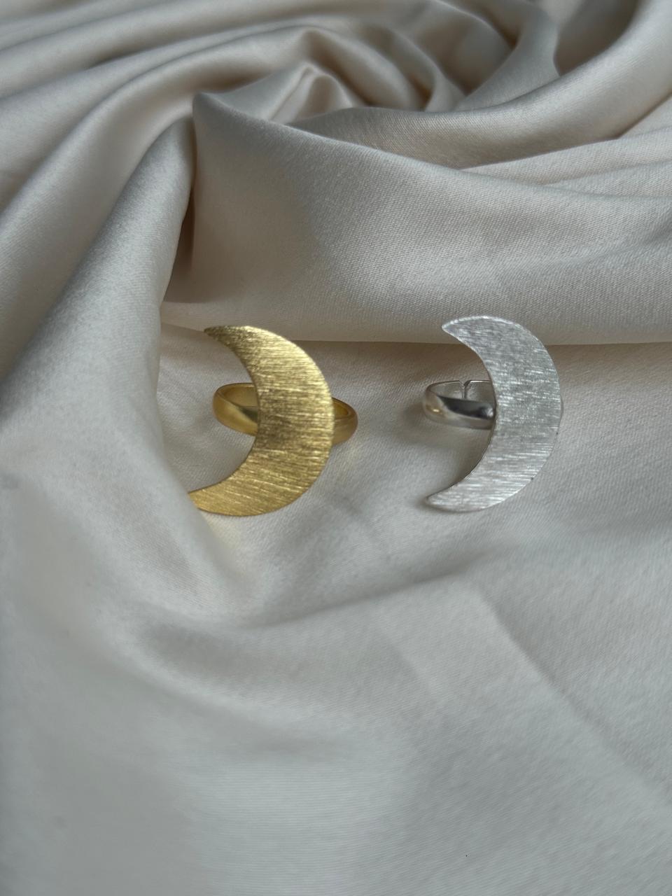 Crescent Adjustable Ring Duo