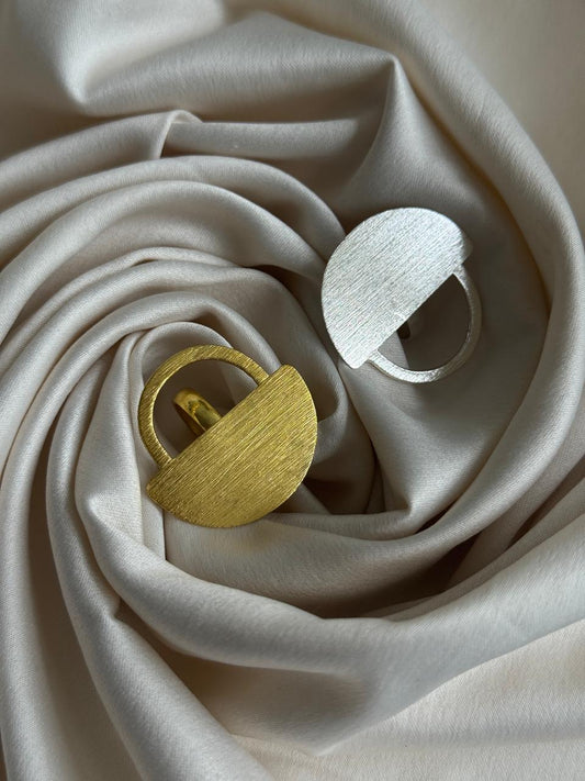 Half Circle Adjustable Ring Duo