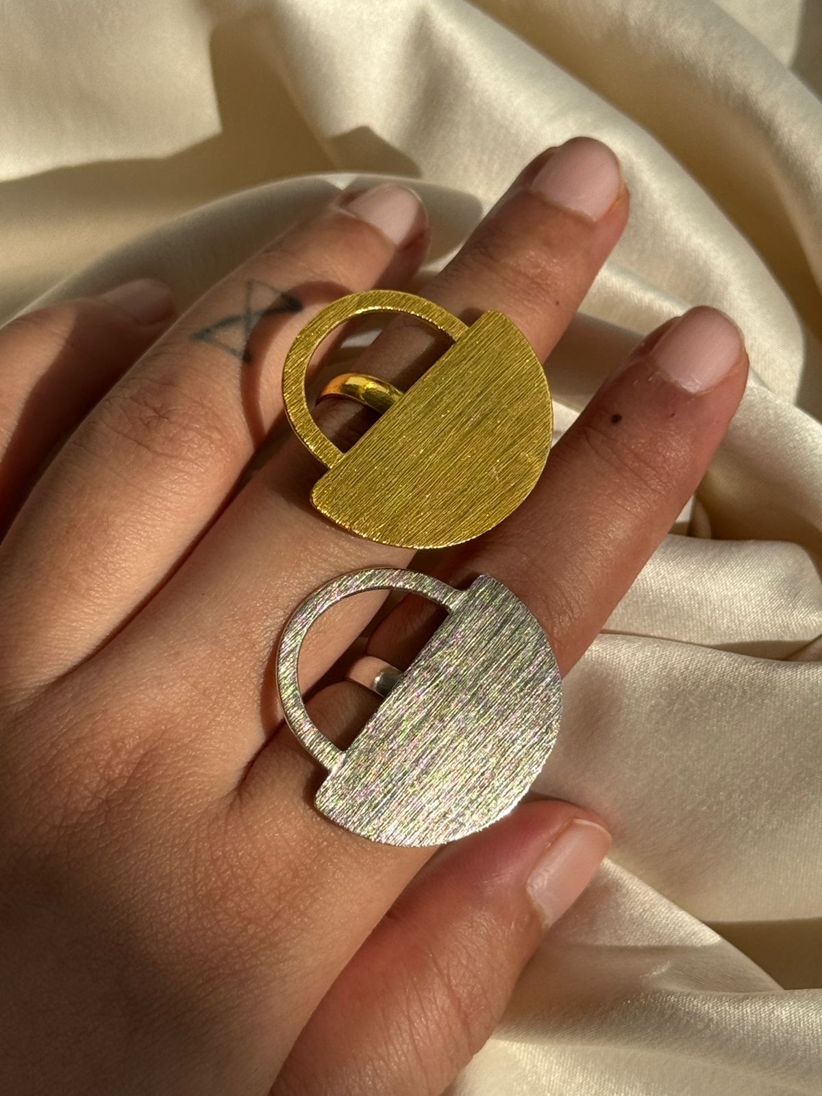 Half Circle Adjustable Ring Duo
