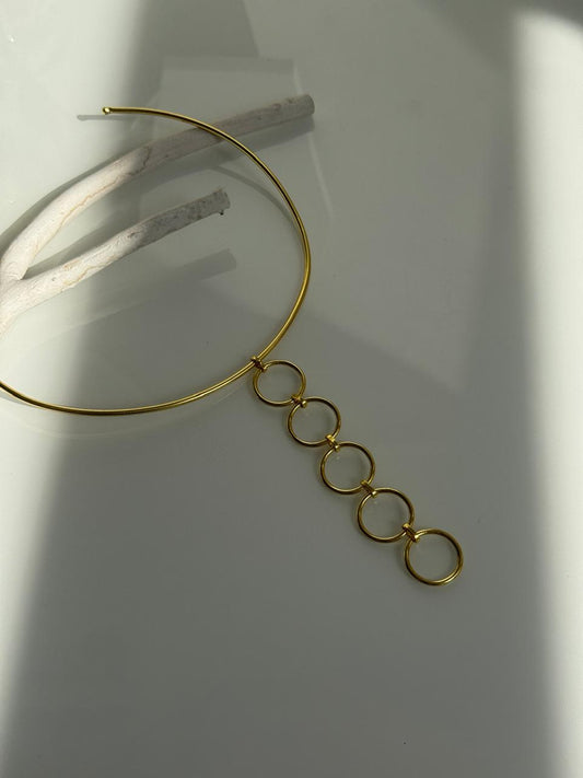 Line Of Circle Hasli Statement Neckpiece