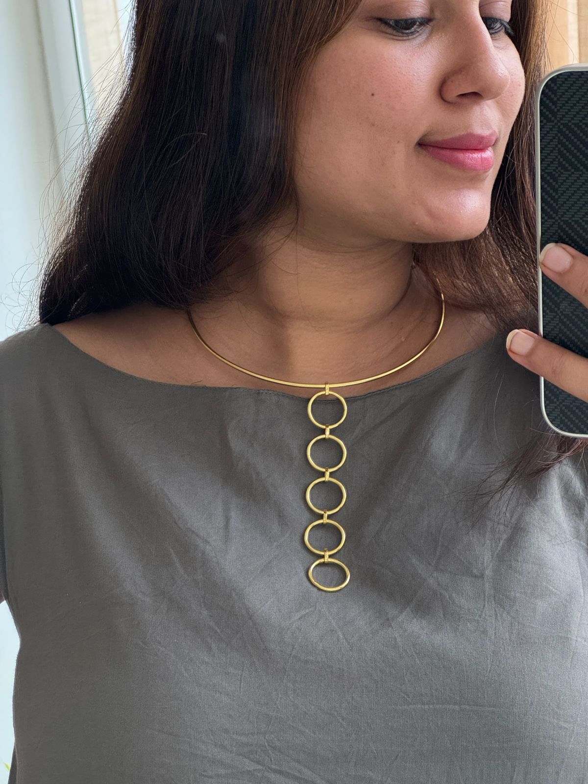 Line Of Circle Hasli Statement Neckpiece