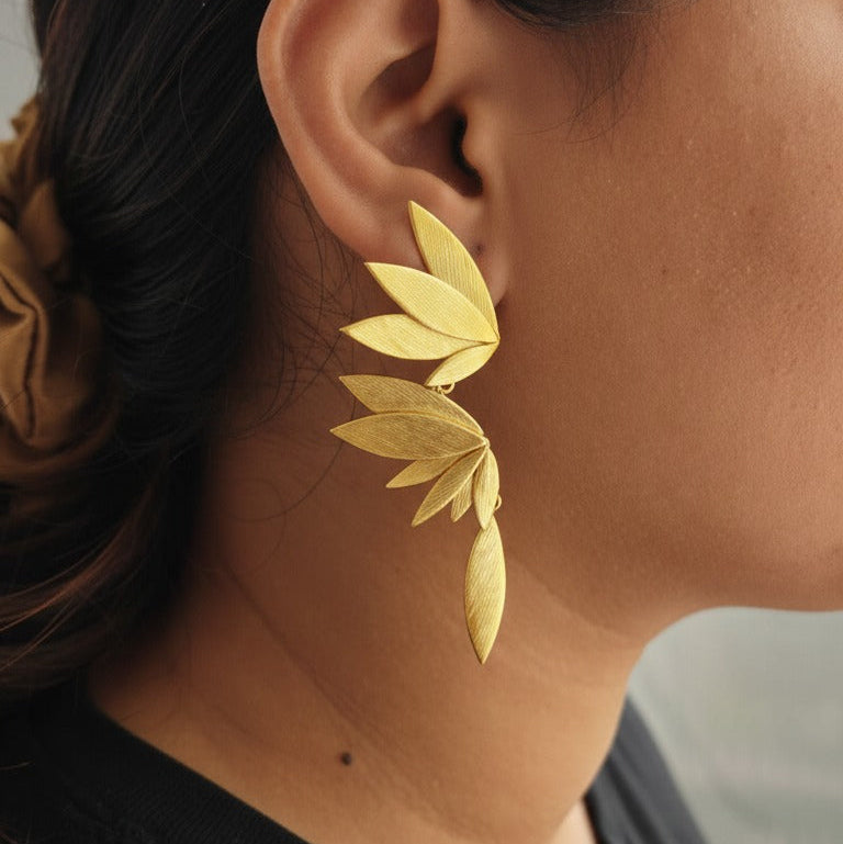 Phoenix Feather  Statement Earrings
