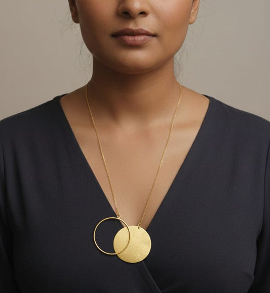 Eclipse - Double Circle Statement Neckpiece