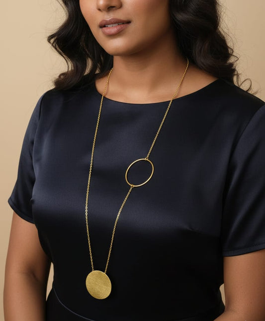 Orbit - Circle Mass 20” Long Statement Neckpiece