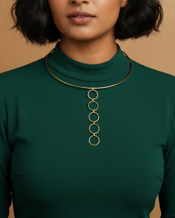 Line Of Circle Hasli Statement Neckpiece