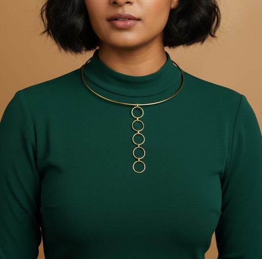 Line Of Circle Hasli Statement Neckpiece