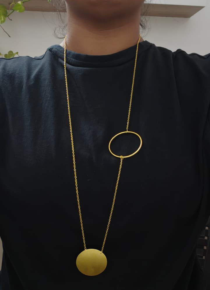 Orbit - Circle Mass 20” Long Statement Neckpiece