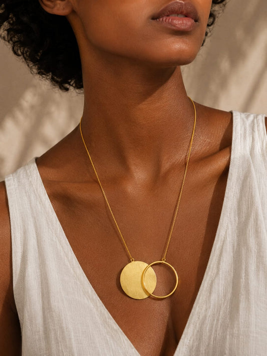 Eclipse - Double Circle Statement Neckpiece